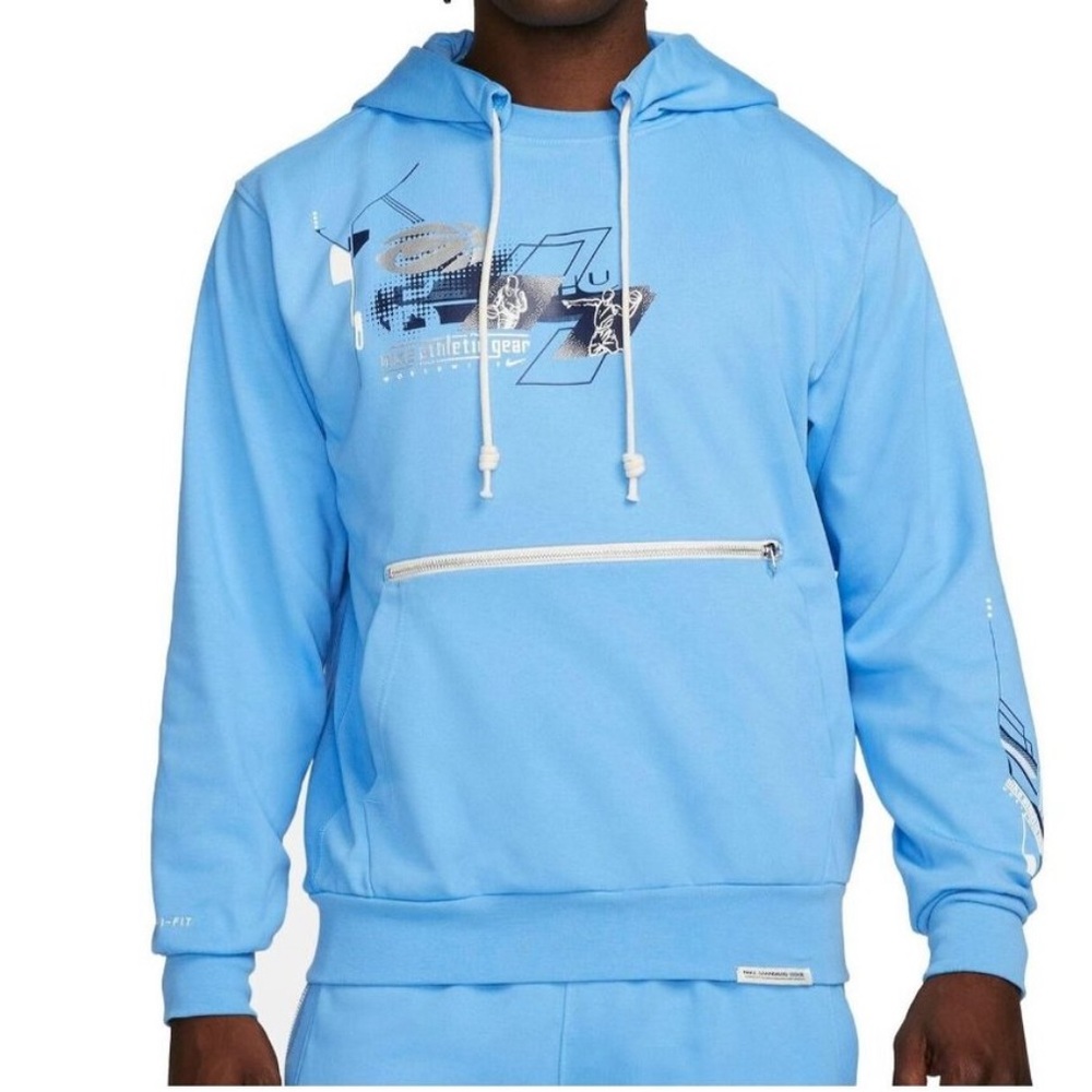 Nike Men's Dri-Fit Standard Issue Basketball Hoodie Blue DV9632-412 Size Medium